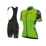 2017 Ropa Ciclismo Mujer ALE Verde Mangas Corta y Culotte Corto